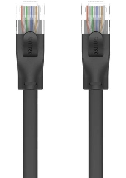 Unıtek Cat6 Patch Kablo 15MT Flat 1gbps, Siyah (C1814GBK)