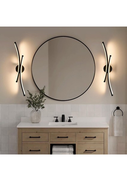 Modern siyah duvar aplik, 3000K sıcaklıkta şık ve kullanışlı aydınlatma