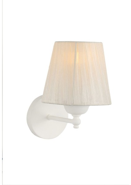 Modern 2 Yönlü Beyaz Krem Aplik, Kumaş, Şapka, E27, Şık ve Şeffaf Tasarım