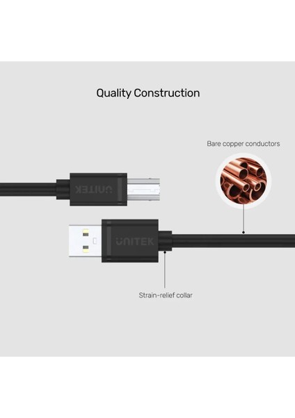Unıtek Usb-A To Usb-B Yazıcı Kablo 3mt (Y-C420GBK)