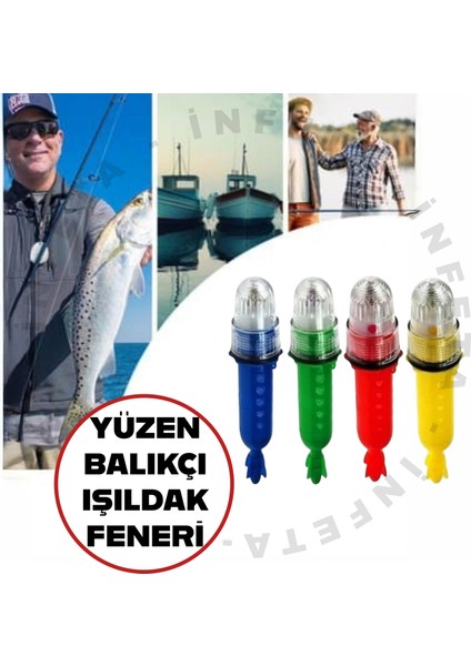 Balıkçılık Lambası Su Altı Şamandıra Yanıp Sönme Işık Yüzen Balıkçı Su Geçirmez Işıldak