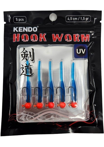 Hook Worm Jighead+Lrf Silikonu 1.5gr+4.5cm 5 Adet Head Pink+Fluorescent Yellow modelleri