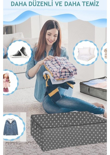 Büyük Boy Hurç Seti, Giysi ve Yastık Saklama, 64x45x22, Gri, 5'li, Dayanıklı Malzeme fiyatları