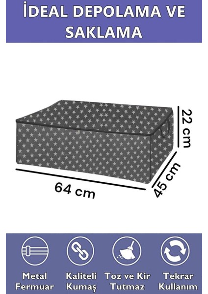 Büyük Boy Hurç Seti, Giysi ve Yastık Saklama, 64x45x22, Gri, 5'li, Dayanıklı Malzeme indirimleri