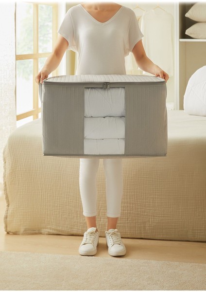 Büyük Boy Pencereli Gri Kapitone Yastık Yorgan Kazak Hurcu 60X43X35 modelleri