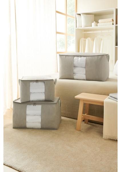 Büyük Boy Pencereli Gri Kapitone Yastık Yorgan Kazak Hurcu 60X43X35 fırsatları