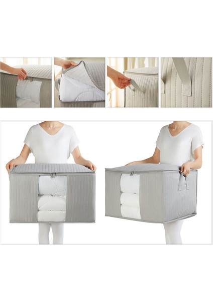 Büyük Boy Pencereli Gri Kapitone Yastık Yorgan Kazak Hurcu 60X43X35 indirimleri