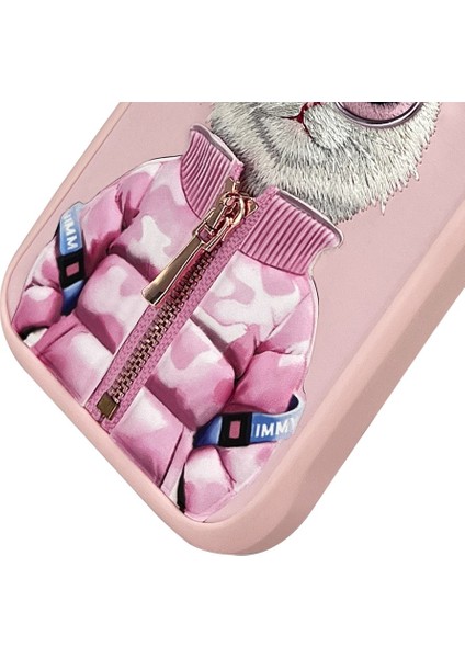 iPhone 16 Pro Max Uyumlu 3D Gözlük Fermuar Beauty Kedi Nakış İşlemeli Kabartmalı Cool Cute Kılıf modelleri