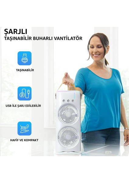 Yeni Model Taşınabilir Klima Sulu Klima ve Buzlu Serinletici Vantilatör