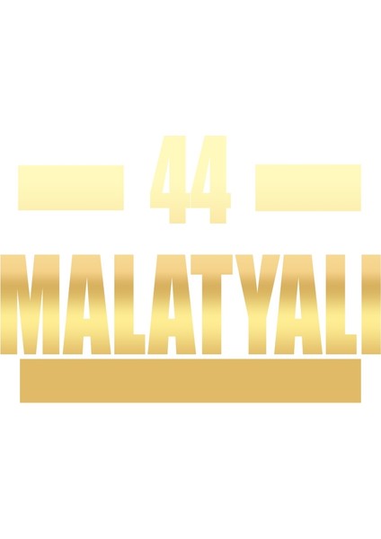 44 Malatyalı Araba Sticker 17X17 cm Gold