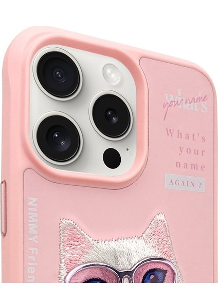 iPhone 15 Pro Max Uyumlu 3D Gözlük Fermuar Beauty Kedi Nakış İşlemeli Kabartmalı Cool Cute Kılıf fırsatları