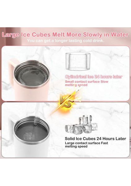 Quencher 20-30-40 Oz Termos Aksesuar 4 Bölmeli Kapaklı Silikon Buz Kalıbı