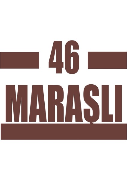 46 Maraşlı Araba Sticker 17X17 cm Kahverengi