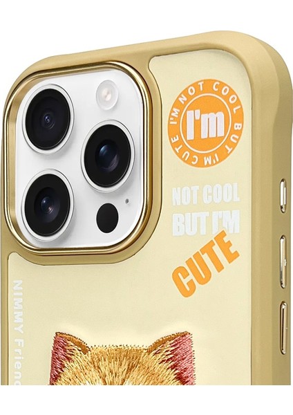 iPhone 16 Pro Uyumlu 3D Gözlük Fermuar Hipster Kedi Nakış İşlemeli Kabartmalı Cool Cute Kılıf fırsatları