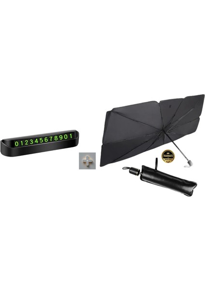 Volkswagen Polo 6c 2017- 2018- 2019- 2020- 2021- 2022- 2023- 2024- 2025 Ön Cam Güneşlik Şemsiye, Oto Park Numaratör Iki Ürün Beraber