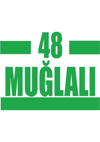 48 Muğlalı Araba Sticker 17X17 cm Yeşil