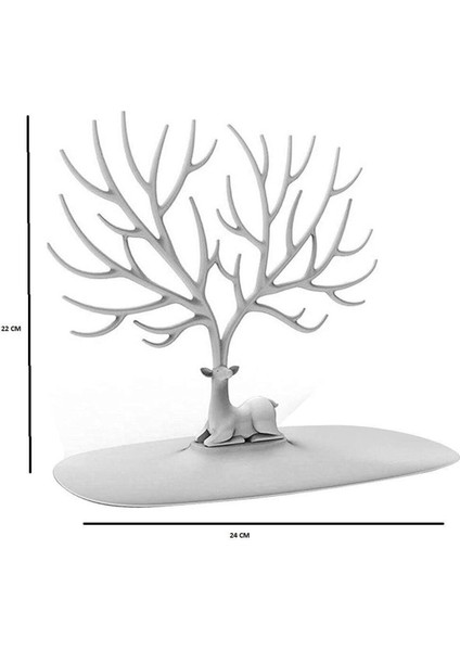 Geyik Tasarımlı Takı Saklama Askısı, 2'li, Kahverengi modelleri