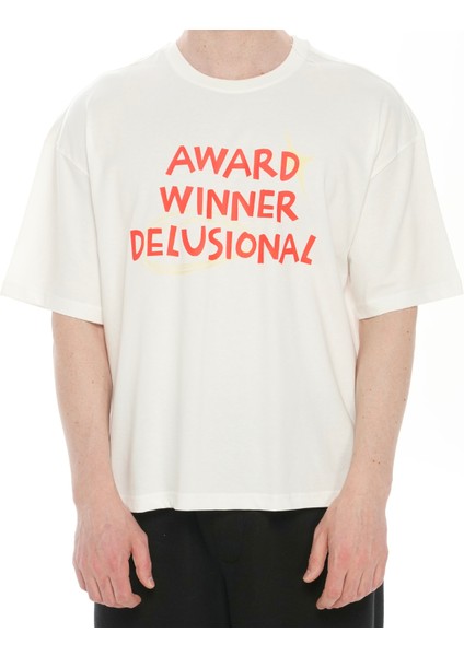 %100 Pamuk Bisiklet Yaka Boxy Fit Erkek Kısa Kollu T-Shirt