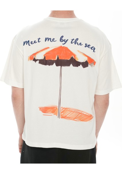 %100 Pamuk Bisiklet Yaka Boxy Fit Erkek Kısa Kollu T-Shirt