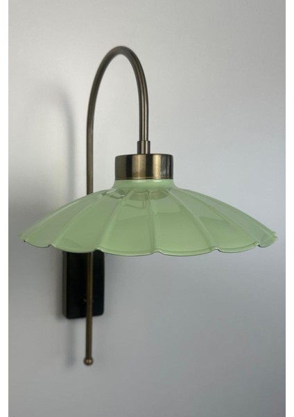 Şık Metal Aplik, E27, Yeşil, Salon, Mutfak, Koridor, Kafe ve Butik Mekanlar İçin