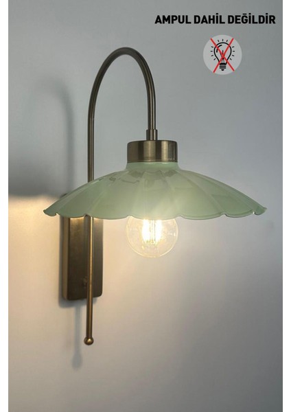 Şık Metal Aplik, E27, Yeşil, Salon, Mutfak, Koridor, Kafe ve Butik Mekanlar İçin