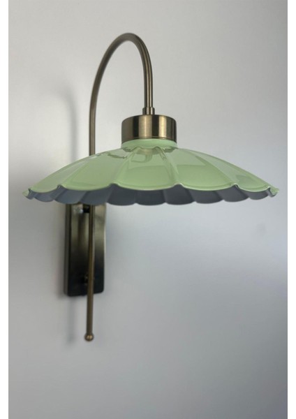 Şık Metal Aplik, E27, Yeşil, Salon, Mutfak, Koridor, Kafe ve Butik Mekanlar İçin
