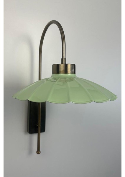 Şık Metal Aplik, E27, Yeşil, Salon, Mutfak, Koridor, Kafe ve Butik Mekanlar İçin