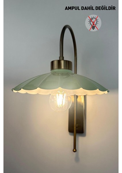 Şık Metal Aplik, E27, Yeşil, Salon, Mutfak, Koridor, Kafe ve Butik Mekanlar İçin