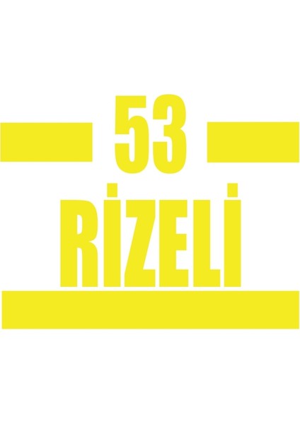 53 Rizeli Araba Sticker 17X17 cm Sarı