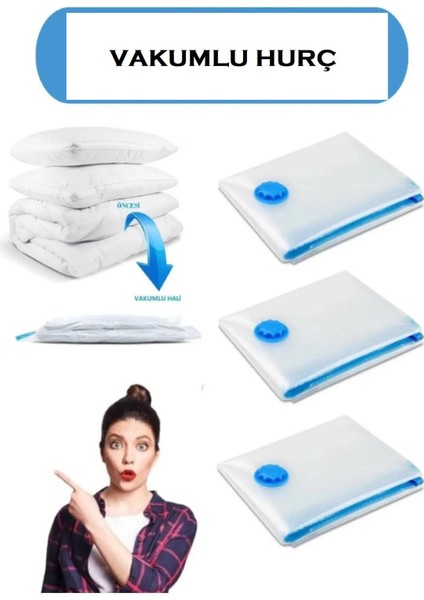 5 Adet Beyaz Karma Beden Vakumlu Yatak ve Yastık Seti modelleri