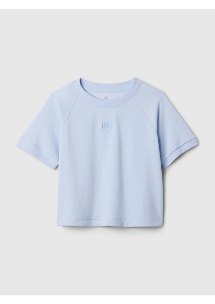 Kız Çocuk Mavi Mini Gap Logo Raglan Sweatshirt