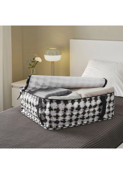 Fermuarlı Saklama Kutusu, Siyah Beyaz, 55x49x19 cm, Düzenli ve Şık Saklama Çözümü fiyatları