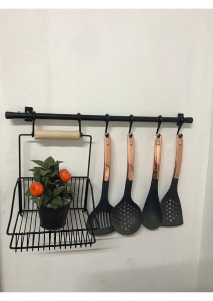 Kitchen Store Ferforje Metal Sepet Askı ve Kanca Set Siyah fiyatları