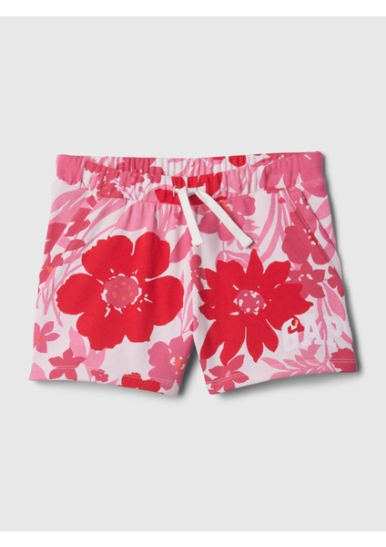 Kız Çocuk Pembe Gap Logo Fransız Havlu Kumaş Pull-On Şort