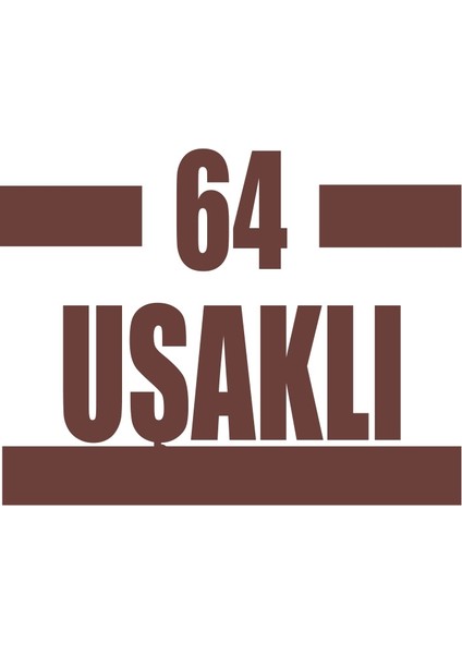 64 Uşaklı Araba Sticker 17X17 cm Kahverengi