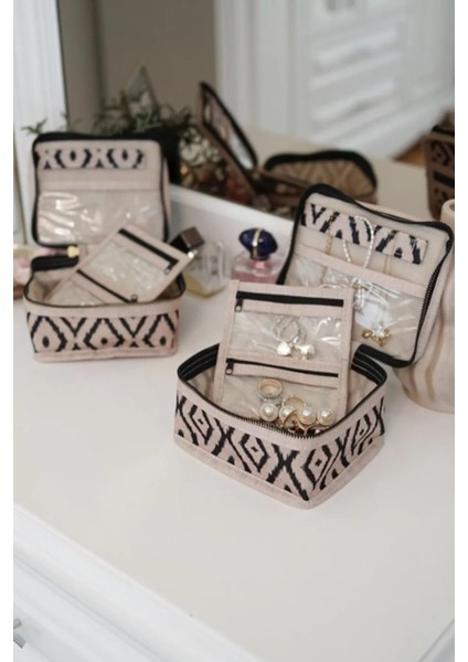 Mini Mücevher Takı Kutusu - Kolye, Yüzük, Küpe Ve Kolye Düzenleyici Seyahat Takı Mücevher Çantası modelleri