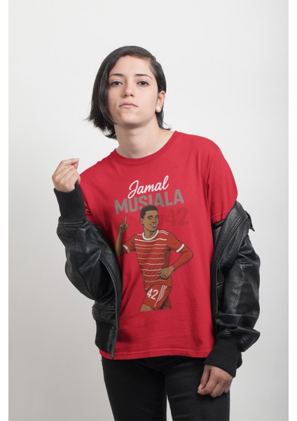Jamal Musiala Fotoğraflı Futbol Forma Baskılı Unisex Kısa Kollu Erkek Tişört Kadın T-Shirt modelleri
