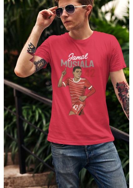Jamal Musiala Fotoğraflı Futbol Forma Baskılı Unisex Kısa Kollu Erkek Tişört Kadın T-Shirt fırsatları