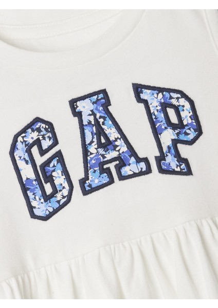 Kız Bebek Kırık Beyaz Gap Logo Elbise