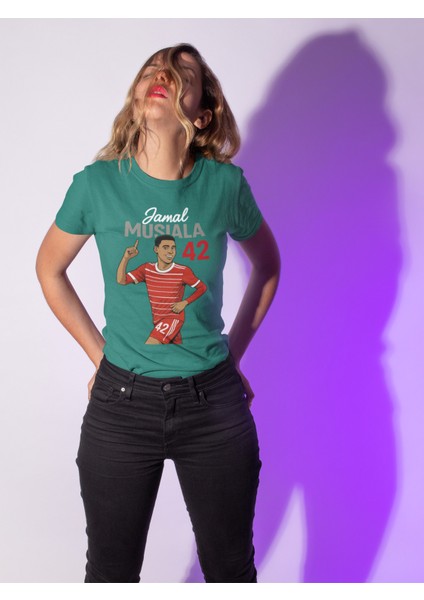 Jamal Musiala Fotoğraflı Futbol Forma Baskılı Unisex Kısa Kollu Erkek Tişört Kadın T-Shirt