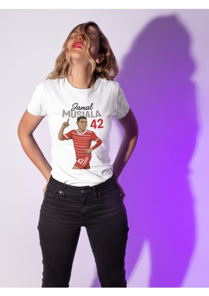 Jamal Musiala Fotoğraflı Futbol Forma Baskılı Unisex Kısa Kollu Erkek Tişört Kadın T-Shirt