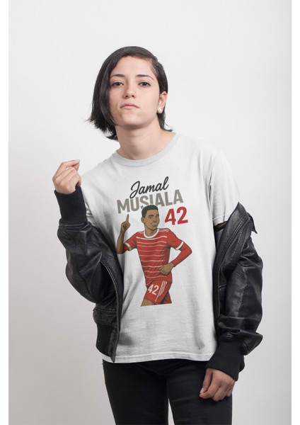 Jamal Musiala Fotoğraflı Futbol Forma Baskılı Unisex Kısa Kollu Erkek Tişört Kadın T-Shirt modelleri