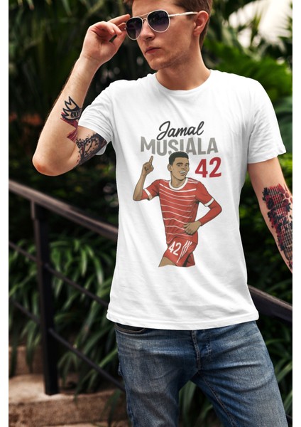 Jamal Musiala Fotoğraflı Futbol Forma Baskılı Unisex Kısa Kollu Erkek Tişört Kadın T-Shirt fırsatları
