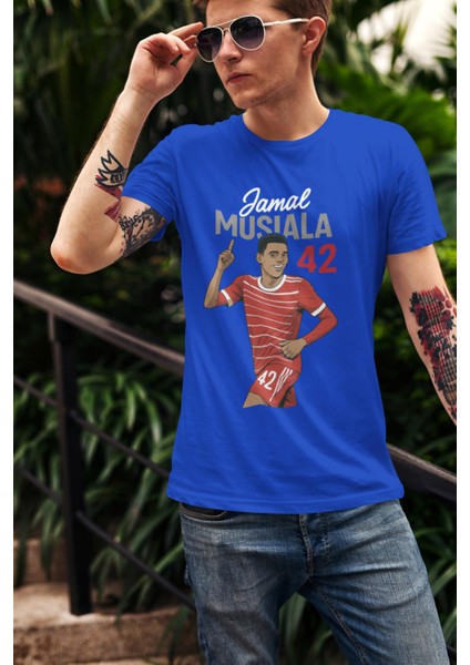 Jamal Musiala Fotoğraflı Futbol Forma Baskılı Unisex Kısa Kollu Erkek Tişört Kadın T-Shirt fırsatları