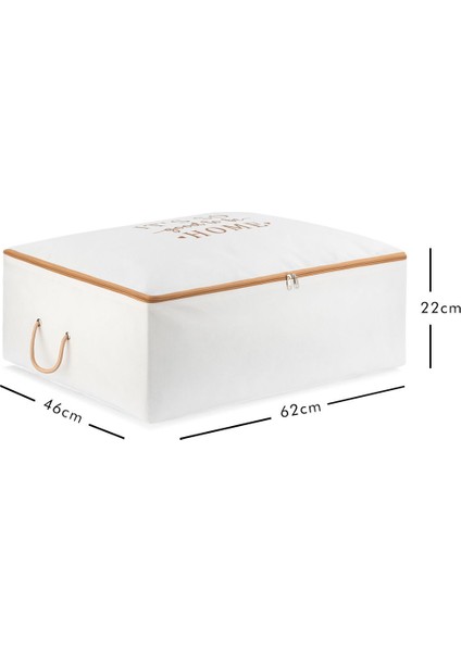 Yüksek Kaliteli Yatak Altı Yastık ve Yorgan Seti, 62x46x22, Beyaz Bej Baskılı