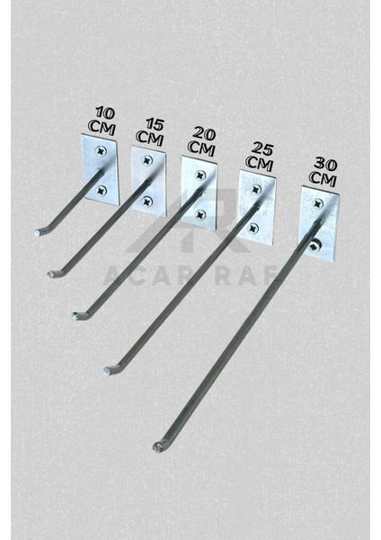 Gri Metal Duvar Kancası, 10 Adet, 25 cm, Monte Askı Çubuğu fiyatları