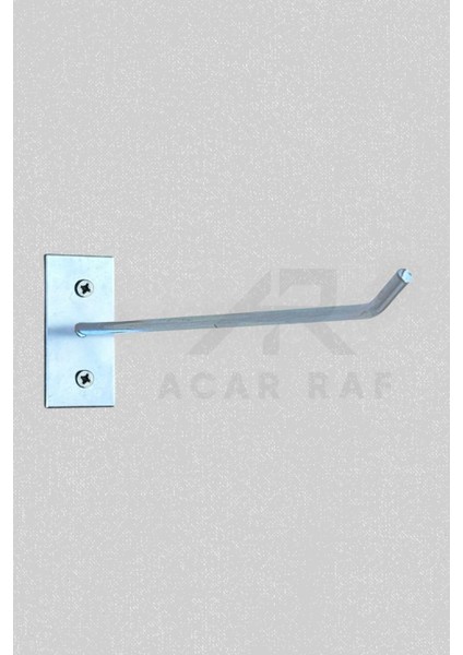 Gri Metal Duvar Kancası, 10 Adet, 25 cm, Monte Askı Çubuğu