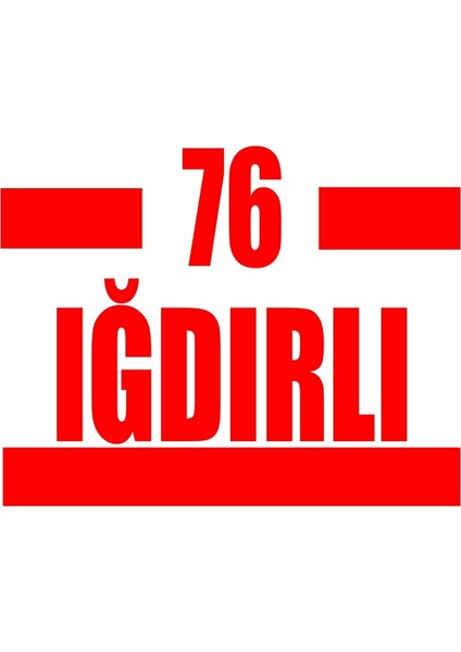 76 Iğdırlı Araba Sticker 17X17 cm Kırmızı