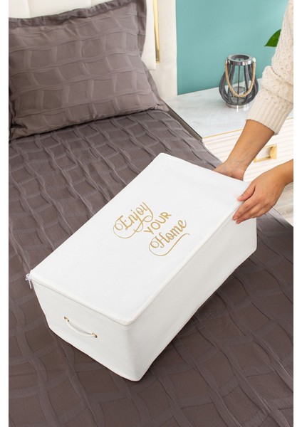 Beyaz Baskılı Küçük Hurç, Şık ve Nefes Alan, Çok Amaçlı Depolama Çözümü fiyatları