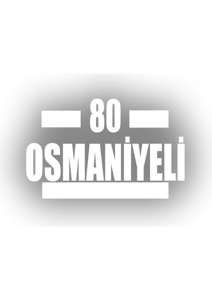 80 Osmaniyeli Araba Sticker 17X17 cm Beyaz